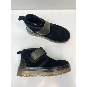 Ugg Neumel Clear Chukka Black Suede Sheepskin Ankle Boot Women's Size 5